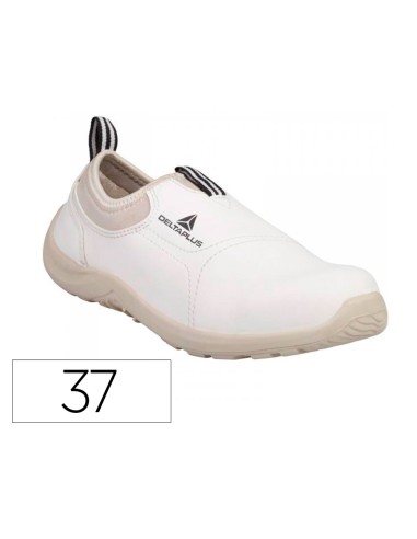 Zapatos de seguridad deltaplus microfibra pu suela pu mono densidad color blanco talla 37