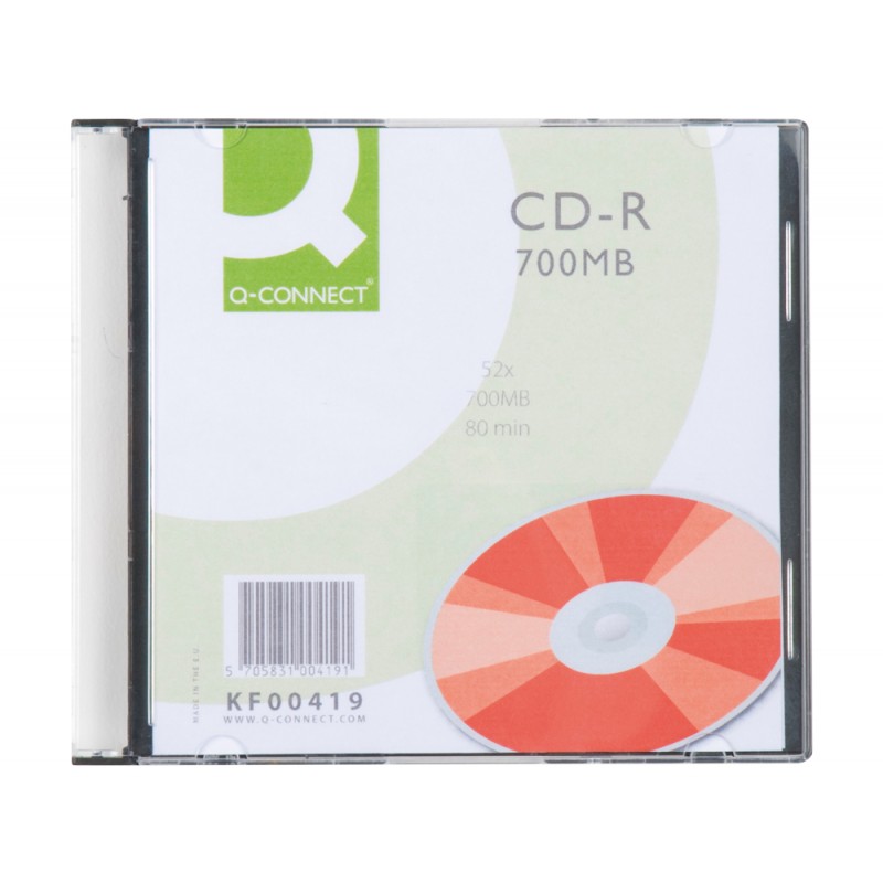 Cd r q connect capacidad 700mb duracion 80min velocidad 52x caja slim