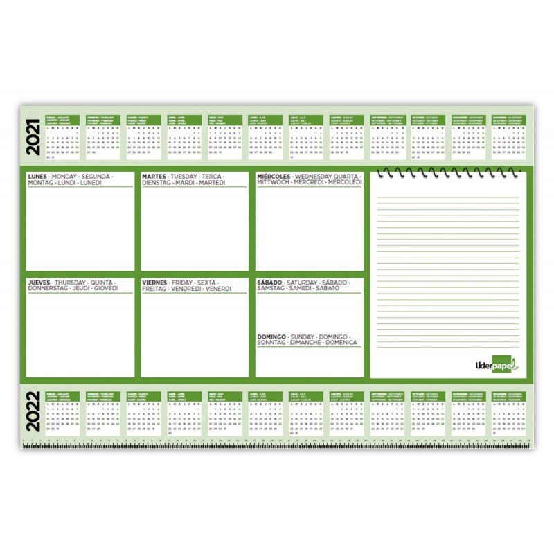 Planning sobremesa semanal liderpapel 40x60 cm 80 gr 60 hojas 2022 2023