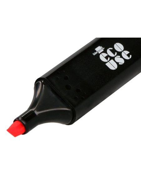 Rotulador liderpapel ecouse fluorescente fabricado con 68 plastico reciclado caja de 4 unidades colores surtidos