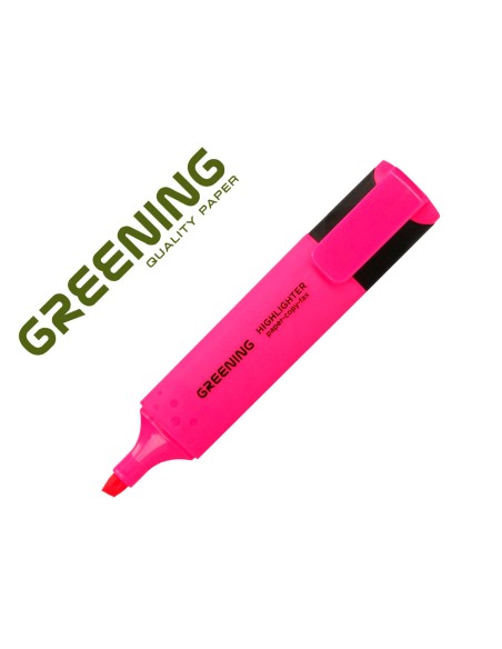 Rotulador greening fluorescente punta biselada rosa