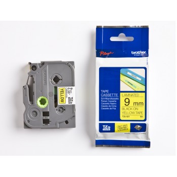 Cinta brother tze 621 amarillo negro 9mm longitud 8 mt