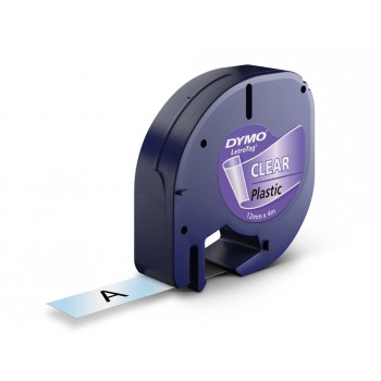 Cinta dymo 12mmx4mt transparente para maquina letratag
