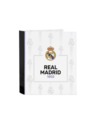 Carpeta carton folio 4 anillas lomo ancho real madrid 1 equipacion 22 23 270x60x330 mm