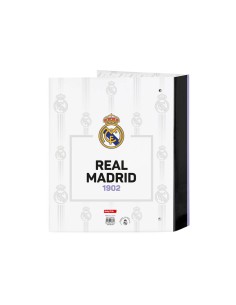 Carpeta carton folio 4 anillas lomo ancho real madrid 1 equipacion 22 23 270x60x330 mm