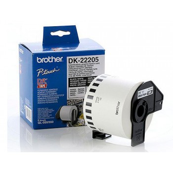 Cinta de papel continuo brother dk 22205 para impresoras de etiquetas ql