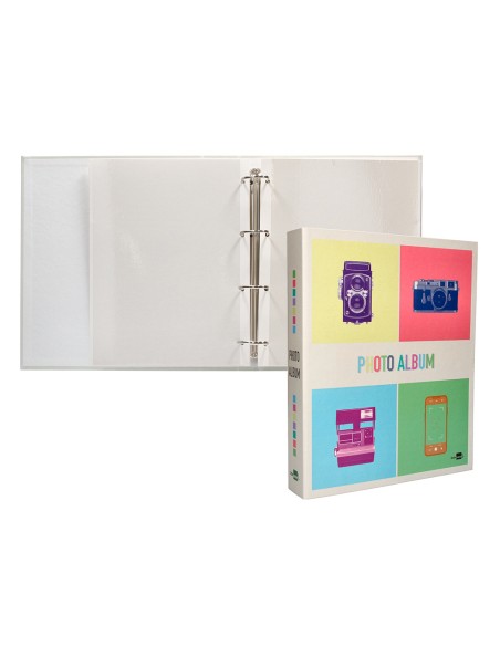 Album de fotos liderpapel anillas con 20 hojas autoadhesivas