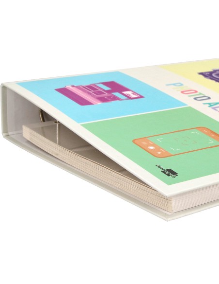 Album de fotos liderpapel anillas con 20 hojas autoadhesivas