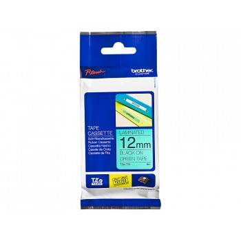 Cinta brother tze 731 verde negro 12mm longitud 8 mt