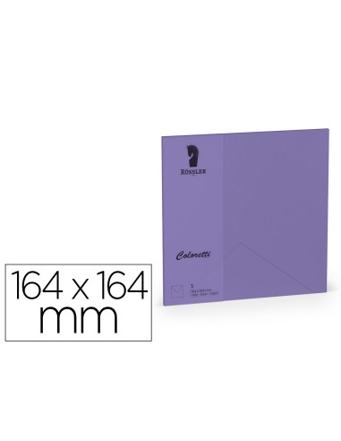 Sobre rossler coloretti cuadrado grande color lila 164x164xmm pack de 5 unidades
