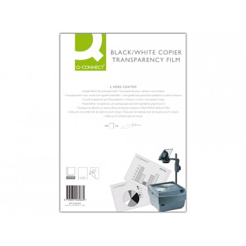 Transparencia q connect din a4 kf26066 para fotocopiadora tratada dos caras caja de 100