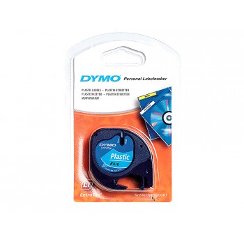Cinta dymo 12mmx4mt negro ultra azul para maquina letratag