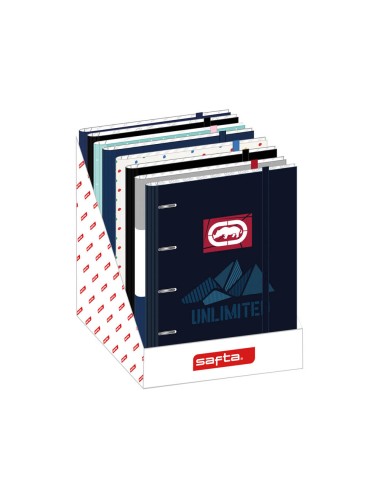 Carpeta 4 anillas 30 mm safta din a4 tapa forrada recambio 100 h 60 gr cuadro 5 mm expositor de 8 unidades