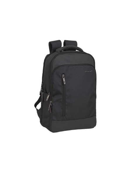 Mochila para portatil antartik 156 con asa y 3 bolsillos exteriores adaptable a maleta color negro 290x440x150 mm