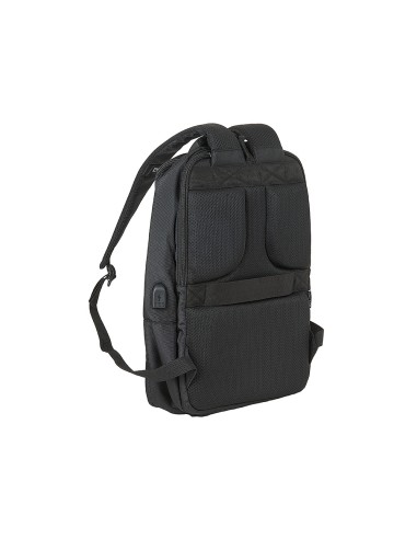 Mochila para portatil antartik 156 con asa y 3 bolsillos exteriores adaptable a maleta color negro 290x440x150 mm