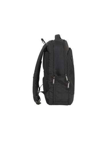 Mochila para portatil antartik 156 con asa y 3 bolsillos exteriores adaptable a maleta color negro 290x440x150 mm
