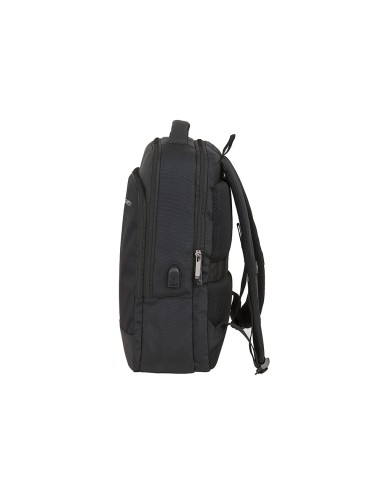 Mochila para portatil antartik 156 con asa y 3 bolsillos exteriores adaptable a maleta color negro 290x440x150 mm