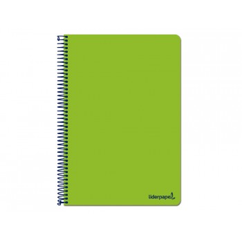 Cuaderno espiral liderpapel folio write tapa blanda 80h 60gr cuadro 4mm con margen color verde