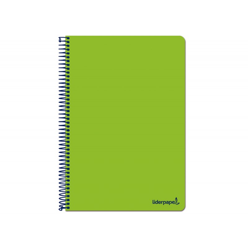 Cuaderno espiral liderpapel folio write tapa blanda 80h 60gr cuadro 4mm con margen color verde