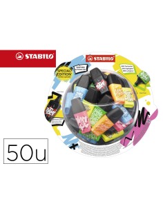 Rotulador stabilo boss mini fluorescente by snooze one expositor bombonera de 50 unidades colores surtidos