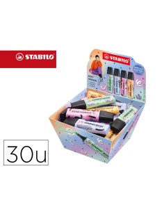 Rotulador stabilo boss fluorescente original pastel by ju schnee expositor bombonera de 30 unidades
