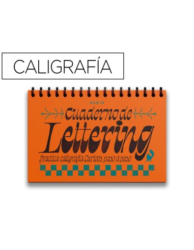 Cuaderno rubio lettering caligrafia practica curioos paso a paso encuadernacion espiral tapa dura 212 paginas