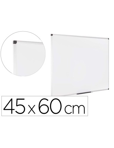 Pizarra blanca bi office earth lacada magnetica marco de aluminio 450x600 mm