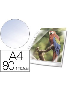 Funda multitaladro durable premium din a4 polipropileno 80 mc cristal con borde color blanco bolsa de 10 unidades