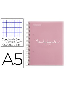 Cuaderno espiral miquelrius notebook 5 emotions tapa polipropileno din a5 microperforado 120 hojas
