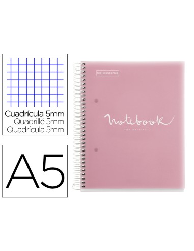 Cuaderno espiral miquelrius notebook 5 emotions tapa polipropileno din a5 microperforado 120 hojas