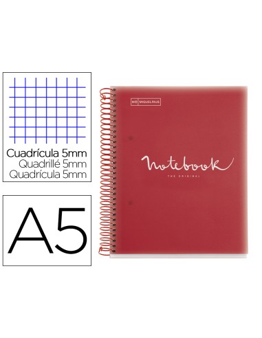 Cuaderno espiral miquelrius notebook 5 emotions tapa polipropileno din a5 microperforado 120 hojas