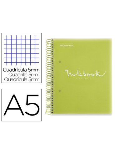 Cuaderno espiral miquelrius notebook 5 emotions tapa polipropileno din a5 microperforado 120 hojas