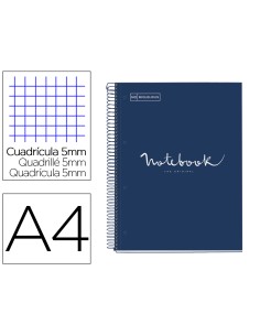 Cuaderno espiral miquelrius notebook 5 emotions tapa forrada din a4 microperforado 120 hojas 90g m2 cuadro 5 mm