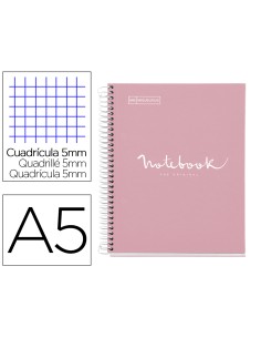 Cuaderno espiral miquelrius notebook 1 emotions tapa forrada din a5 microperforado 80 hojas 90g m2 cuadro 5 mm