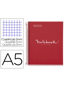 Cuaderno espiral miquelrius notebook 1 emotions tapa forrada din a5 microperforado 80 hojas 90g m2 cuadro 5 mm