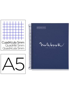 Cuaderno espiral miquelrius notebook 1 emotions tapa forrada din a5 microperforado 80 hojas 90g m2 cuadro 5 mm
