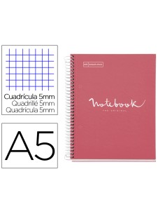Cuaderno espiral miquelrius notebook 1 emotions tapa forrada din a5 microperforado 80 hojas 90g m2 cuadro 5 mm