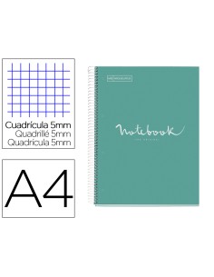 Cuaderno espiral miquelrius notebook 1 emotions tapa forrada din a4 microperforado 80 hojas 90g m2 cuadro 5 mm
