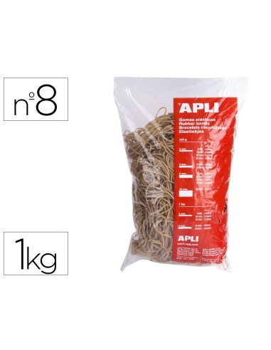 Gomillas elasticas apli 80 x 2 mm n 8 bolsa de 1000 gr