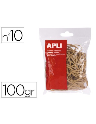 Gomillas elasticas apli 100 x 2 mm n 10 bolsa de 100 gr