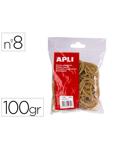 Gomillas elasticas apli 80 x 2 mm n 8 bolsa de 100 gr