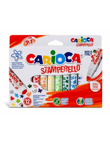 Rotulador carioca stamperello caja 12 unidades colores surtidos