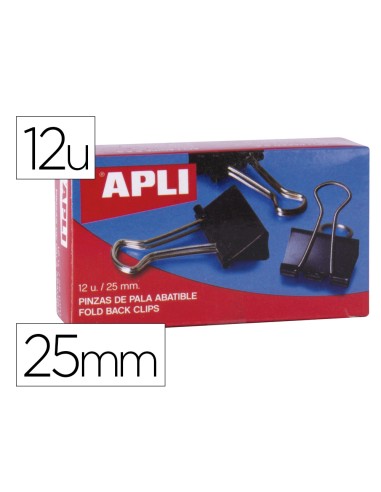 Pinza metalica apli reversible 25 mm caja de 12 unidades