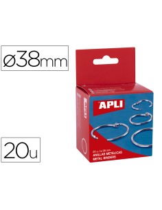 Anilla bisagra apli niquelada diametro 38 mm caja de 20 unidades