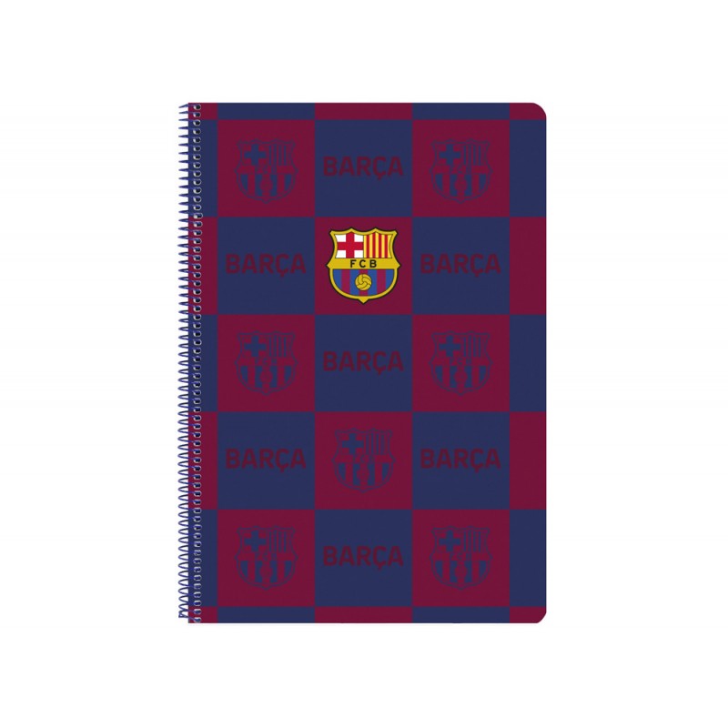 Cuaderno espiral safta folio 80 h 60 gr cuadro 4 mm tapa extradura fc barcelona 1 equipacion 19 20