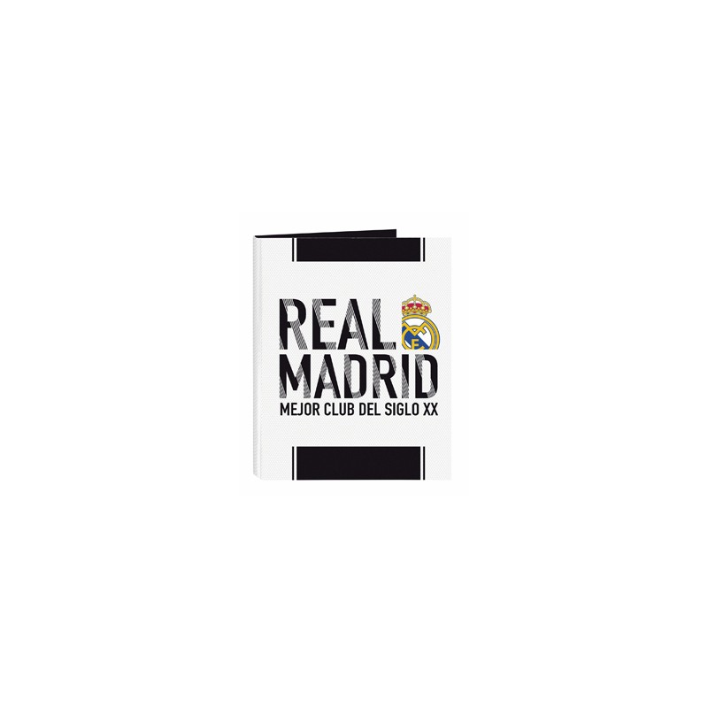 Carpeta safta carton folio 4 anillas mixtas 25 mm real madrid 1 equipacion 18 19 265x330 mm