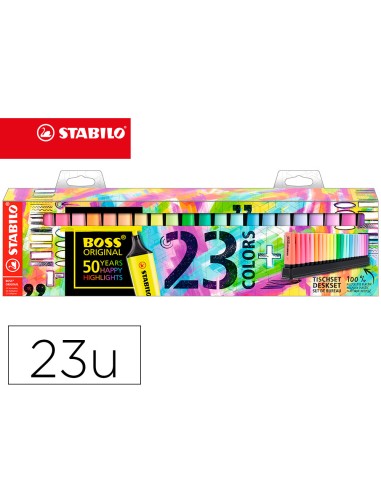Rotulador stabilo boss fluorescente 70 arty line deskset de 23 unidades colores surtidos