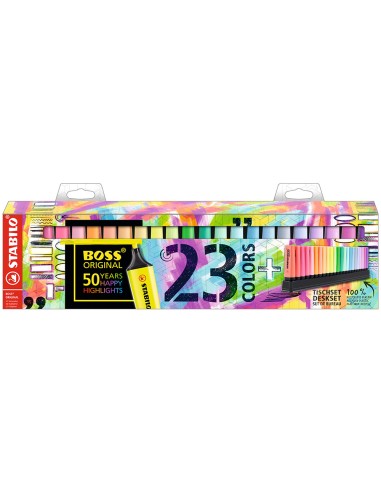 Rotulador stabilo boss fluorescente 70 arty line deskset de 23 unidades colores surtidos