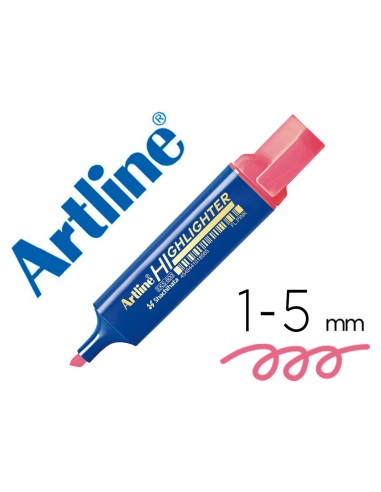 Rotulador artline fluorescente eks 600 rosa punta biselada