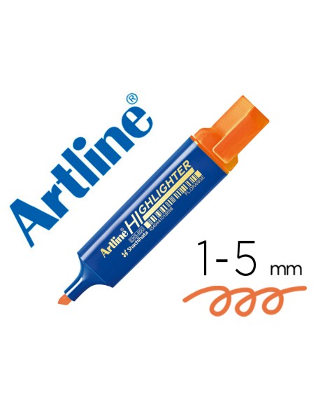 Rotulador artline fluorescente eks 600 naranja punta biselada